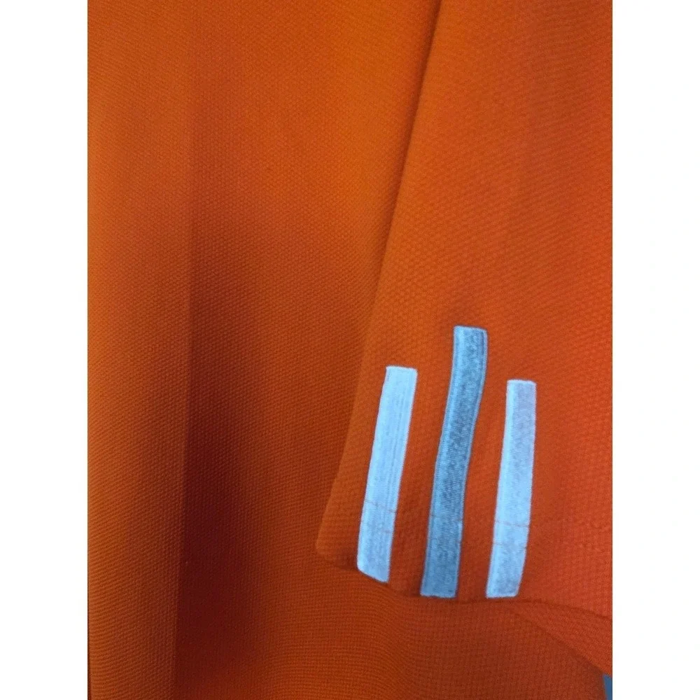 Adidas Golf Polo Shirt Mens Medium Orange 3-Stripes Short Sleeve ClimaCool‎